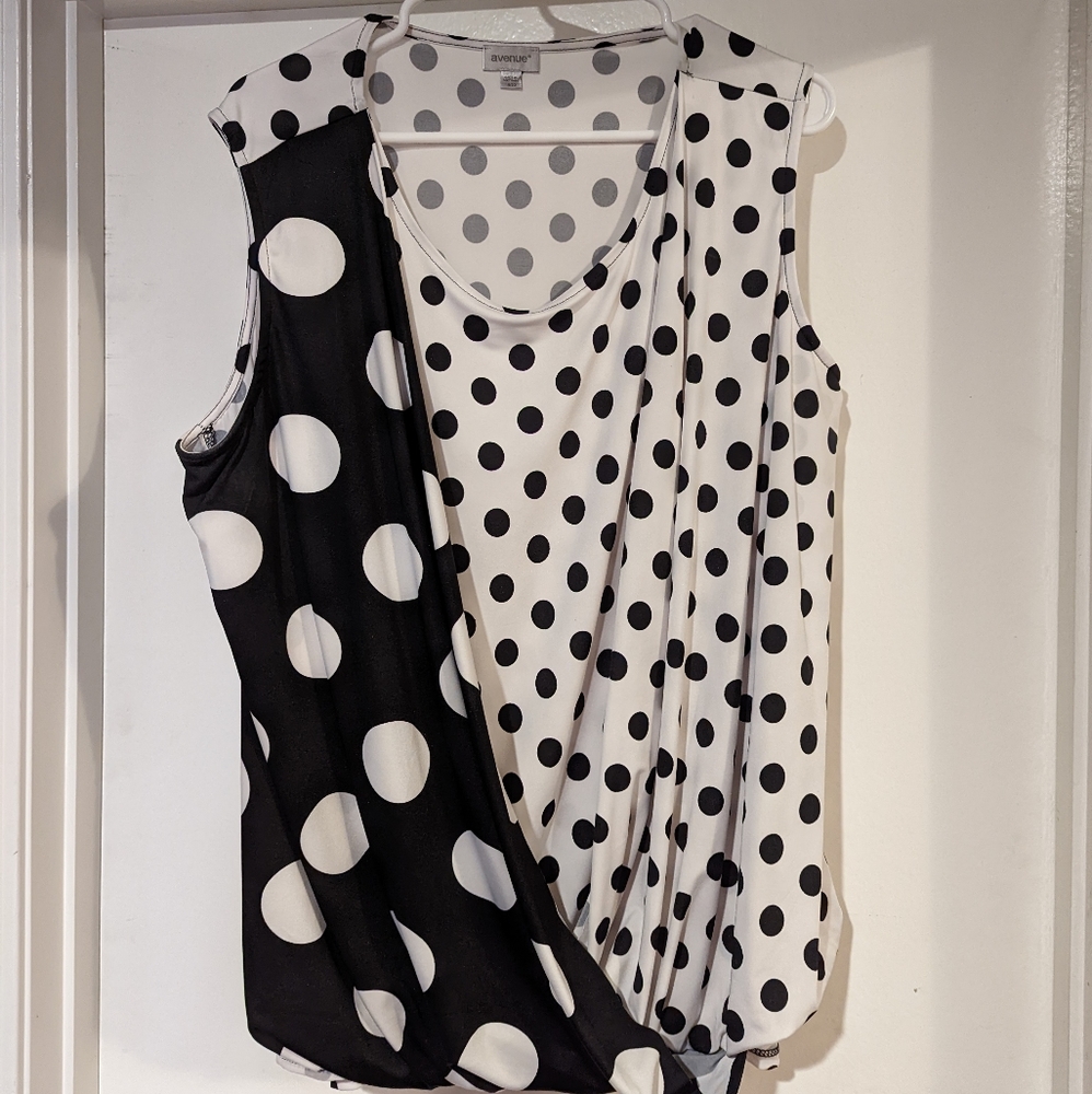 Polka dot sleeveless blouse